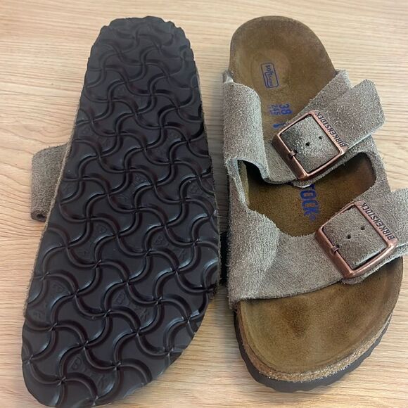 Birkenstock arizona soft slide sandal TAUPE SUEDE 8/8.5 - 39 - Picture 8 of 10